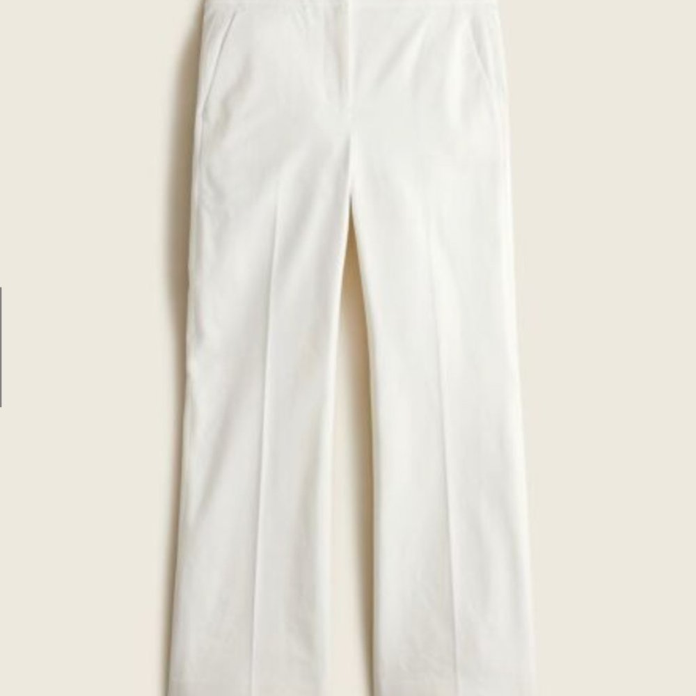 NWT J. Crew Hayden Kickout Crop Pant in Bi-Stretch Cotton (Ivory Size 0)